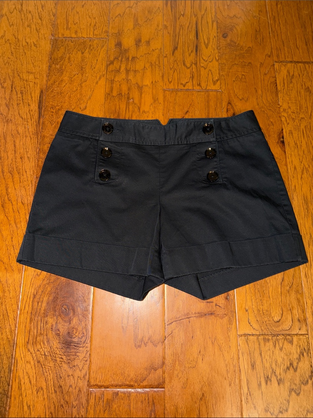 Express Black High-Waist Button-Front Shorts